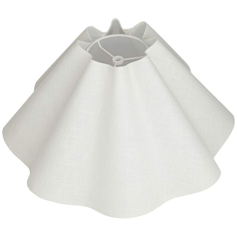 Image 4 White Linen Wave Empire Lamp Shade 6x18x10 (Spider) more views
