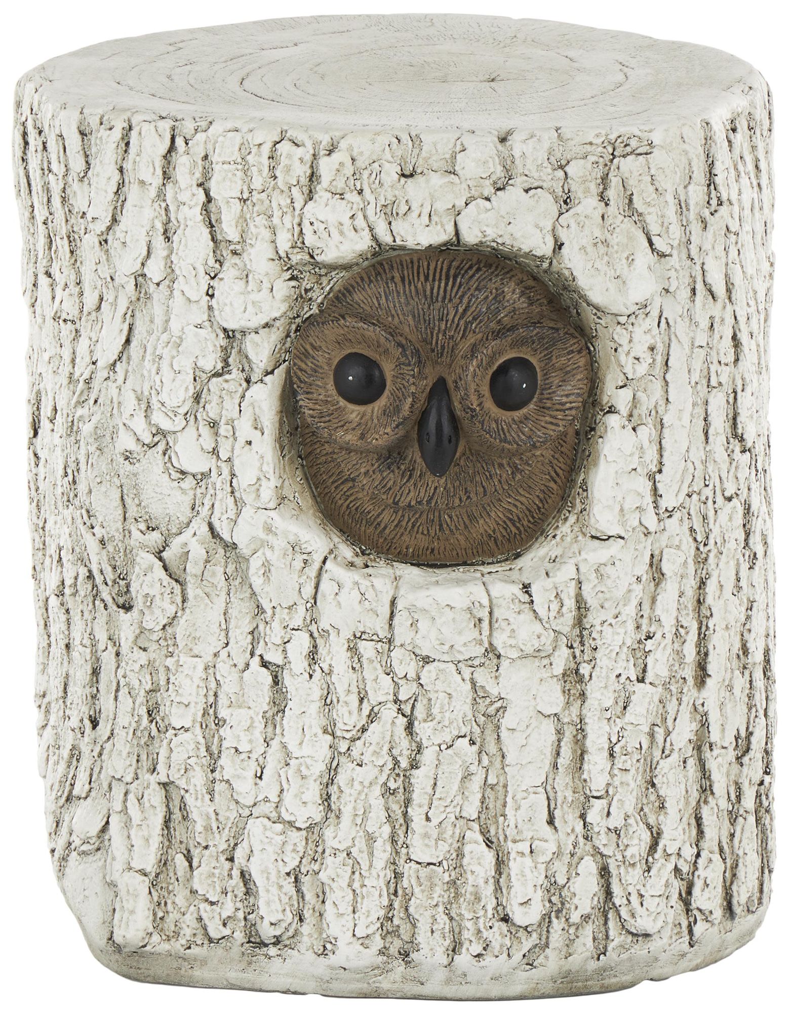 Image 2 White Magnesium Oxide Contemporary Garden Stool, 15" x 15" x 17"