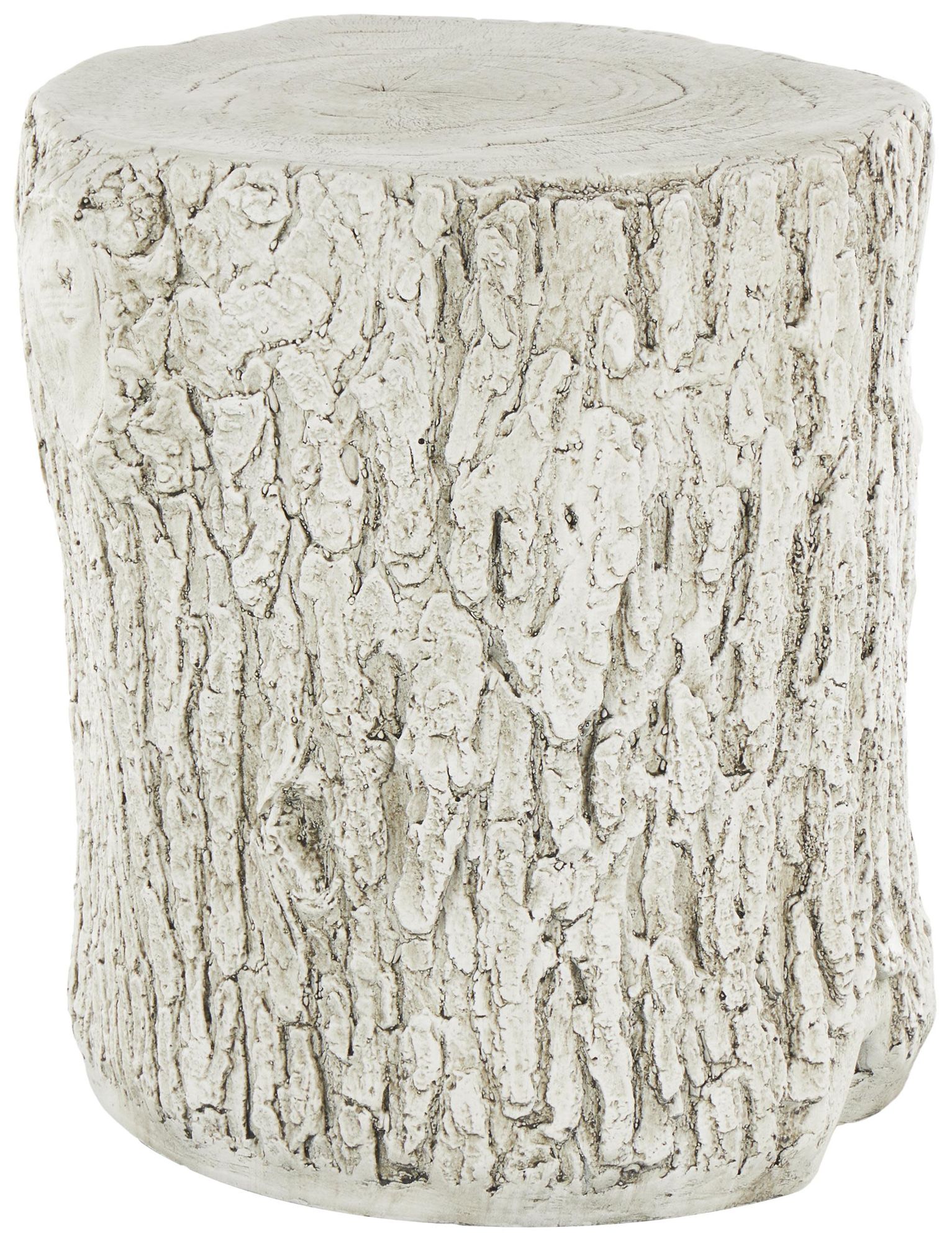 Image 5 White Magnesium Oxide Contemporary Garden Stool, 15" x 15" x 17" more views