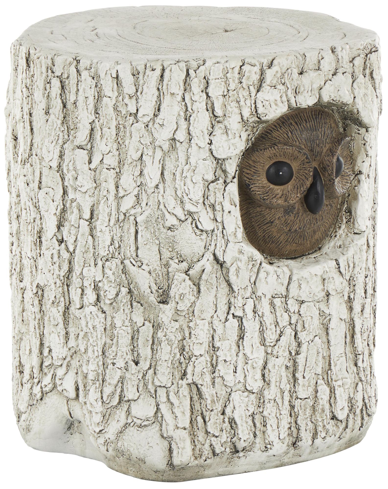 Image 6 White Magnesium Oxide Contemporary Garden Stool, 15" x 15" x 17" more views