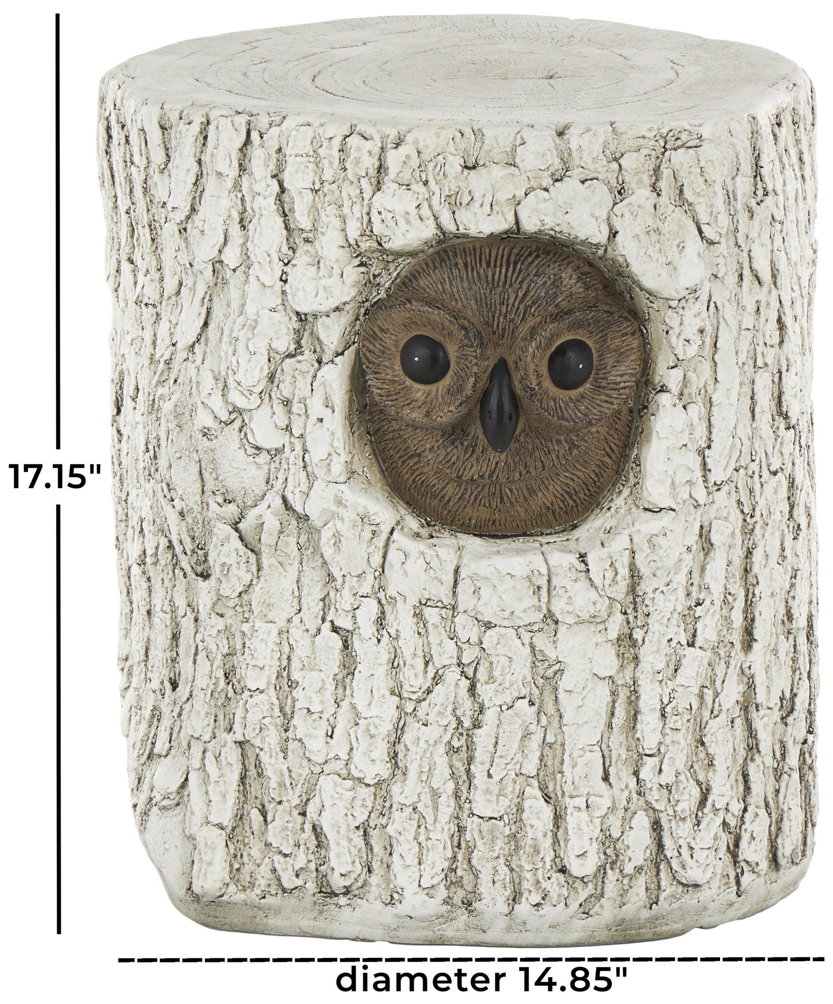 Image 7 White Magnesium Oxide Contemporary Garden Stool, 15" x 15" x 17" more views