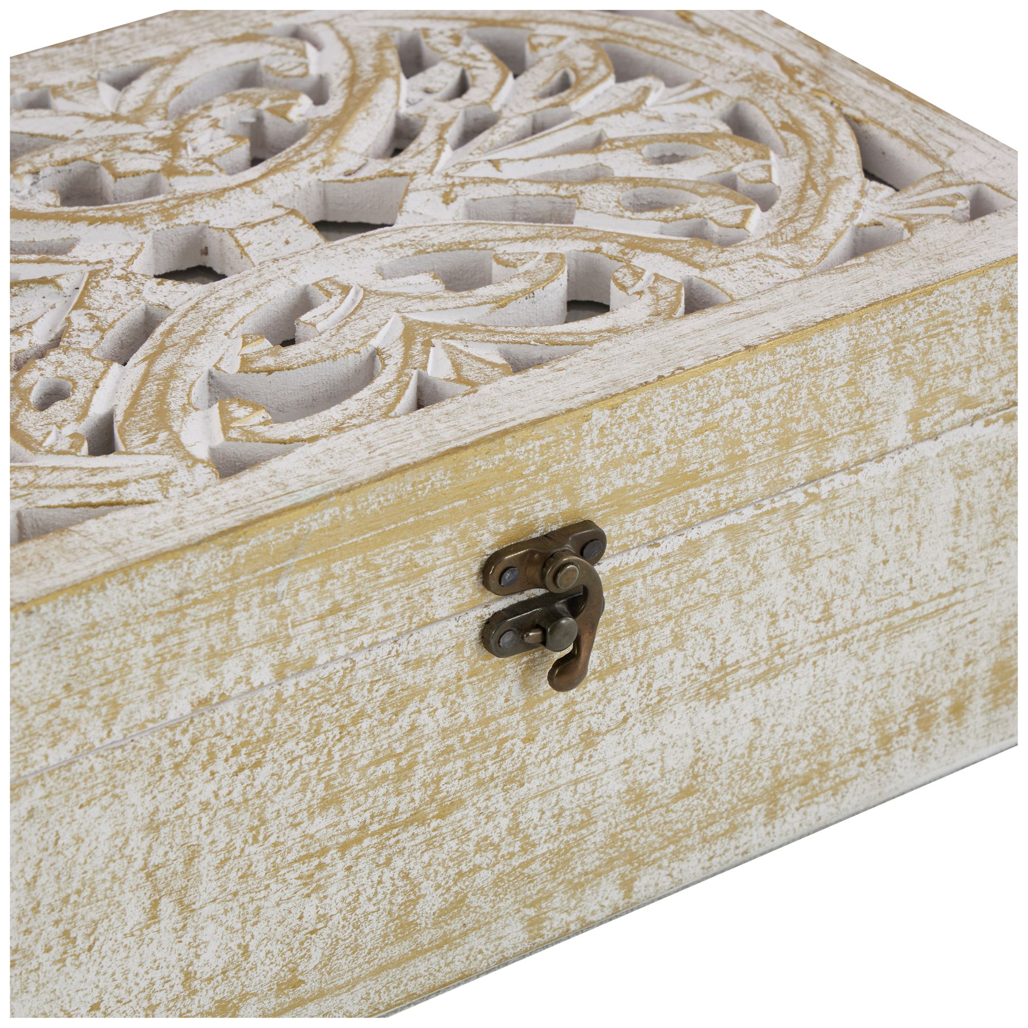 Image 4 White Mango Wood Coastal Box, S/3 8", 10", 12"W more views