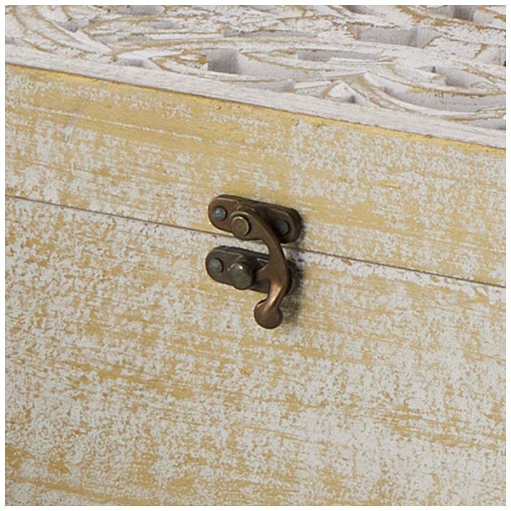 White Mango Wood Coastal Box, S/3 8", 10", 12"W