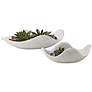 2_White Marble 18" Wide Large Dove Modern Accent Bowl