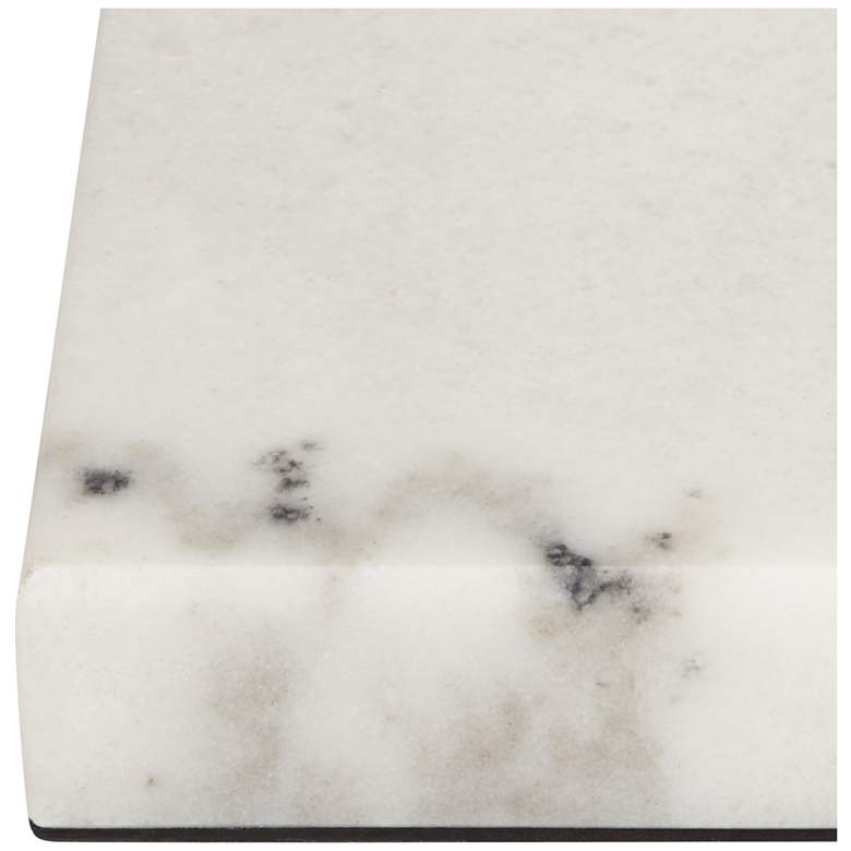 Image 2 White Marble 8" Square x 1" High Pedestal Lamp Riser more views