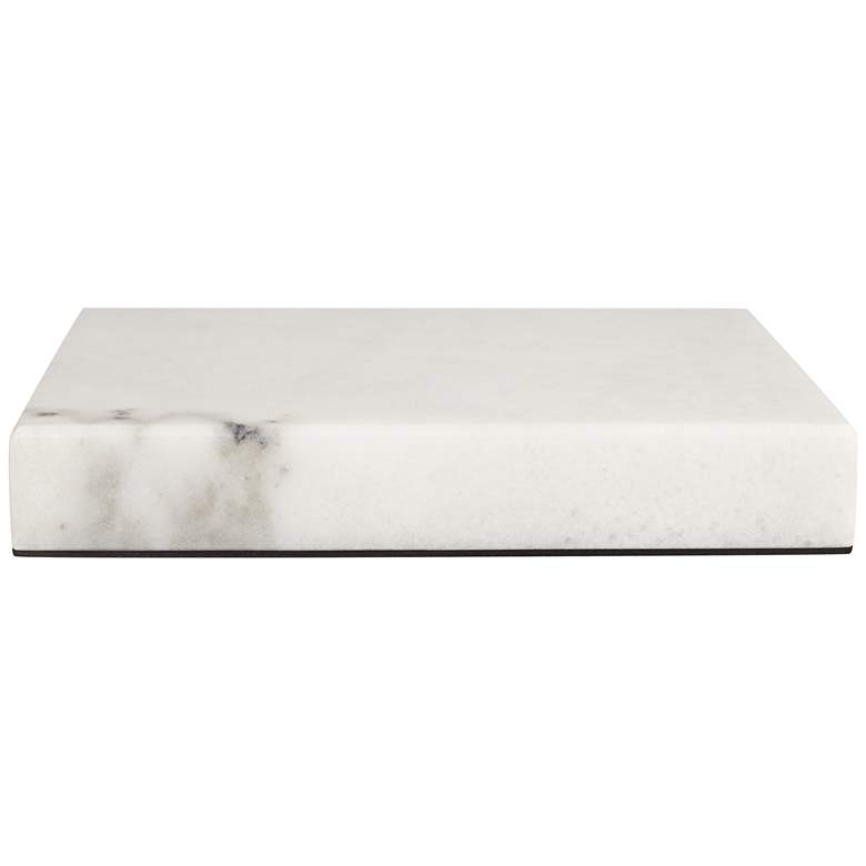 Image 3 White Marble 8 inch Square x 1 inch High Pedestal Lamp Riser more views