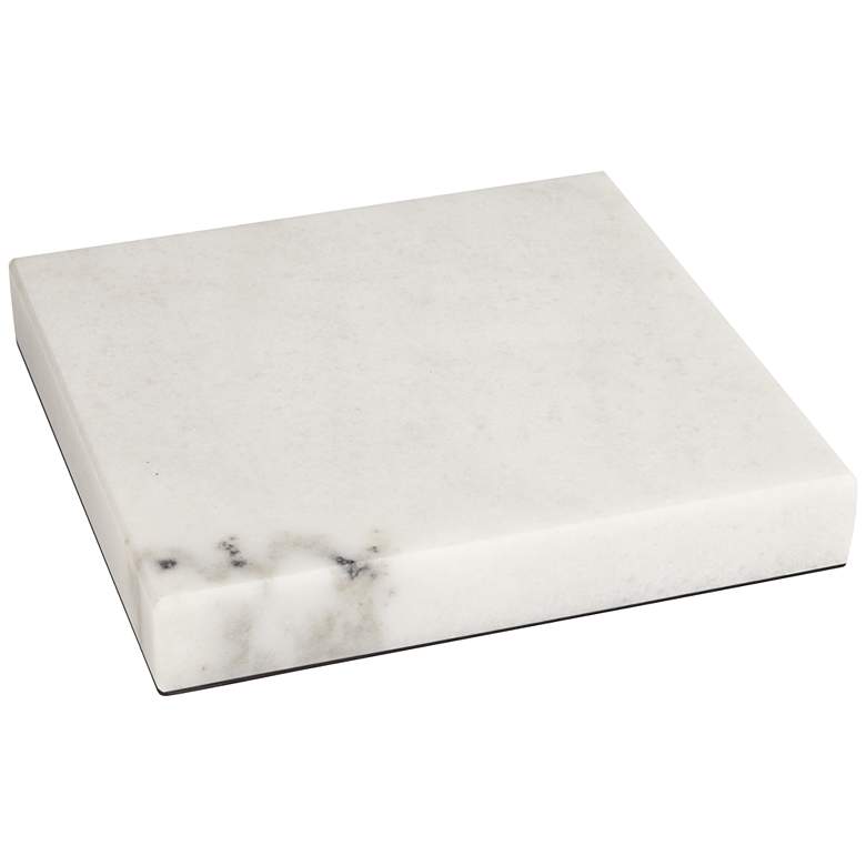 Image 4 White Marble 8 inch Square x 1 inch High Pedestal Lamp Riser more views