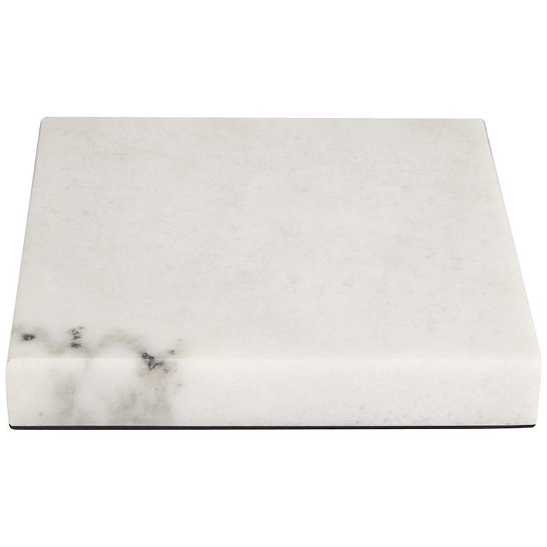 Image 5 White Marble 8 inch Square x 1 inch High Pedestal Lamp Riser more views