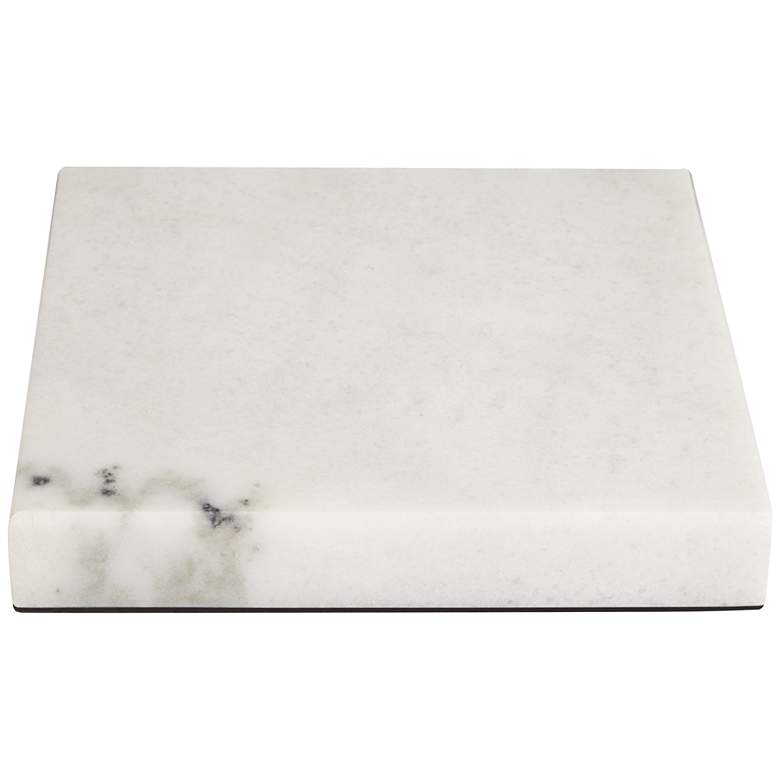 Image 5 White Marble 8" Square x 1" High Pedestal Lamp Riser more views