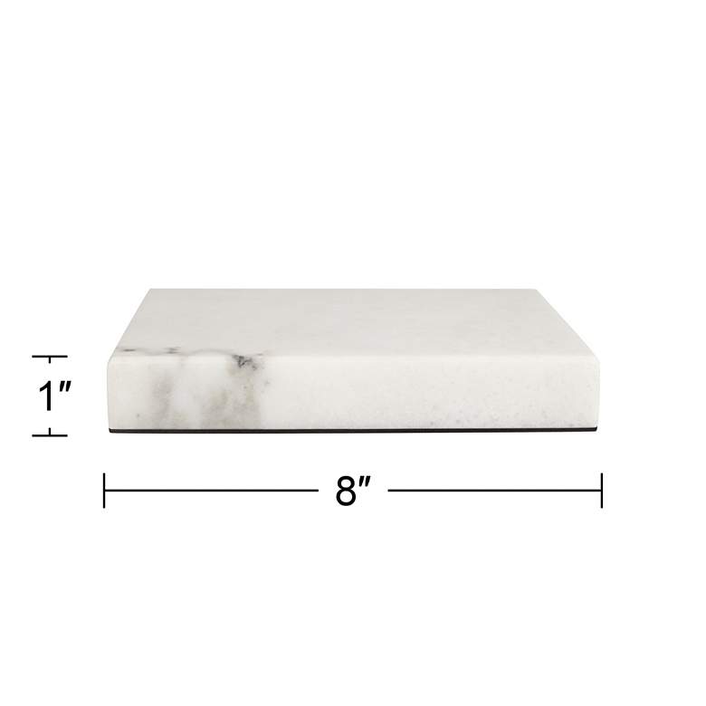 Image 6 White Marble 8" Square x 1" High Pedestal Lamp Riser more views