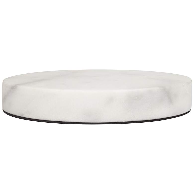 Image 3 White Marble 8 inch Wide x 1 inch High Round Pedestal Lamp Riser more views