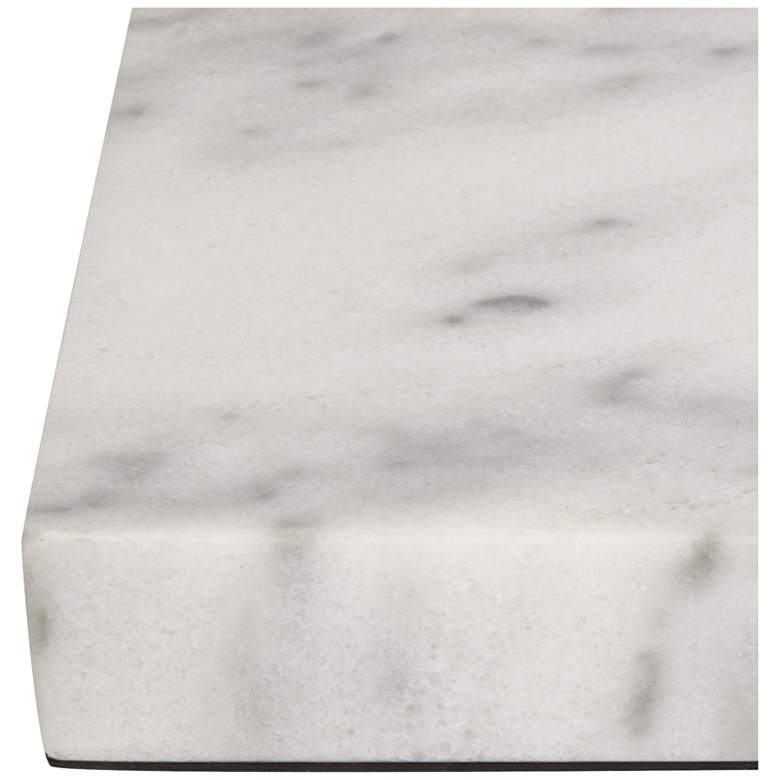 Image 2 White Marble 9 1/2" x 6 1/2" x 1" Rectangular Lamp Riser more views