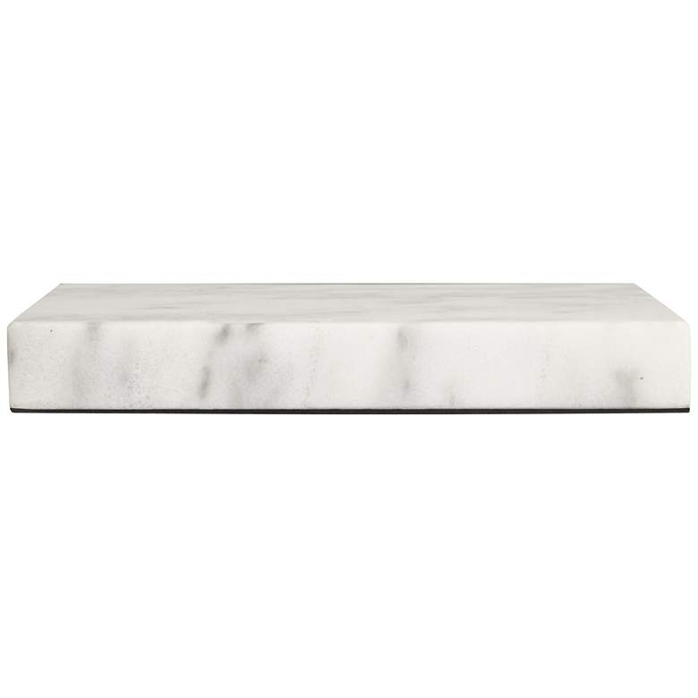Image 3 White Marble 9 1/2" x 6 1/2" x 1" Rectangular Lamp Riser more views
