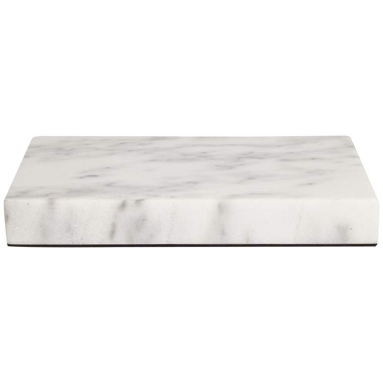 Image 5 White Marble 9 1/2 inch x 6 1/2 inch x 1 inch Rectangular Lamp Riser more views