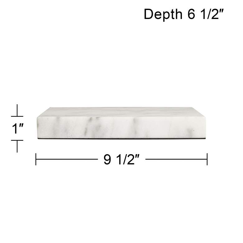 Image 6 White Marble 9 1/2" x 6 1/2" x 1" Rectangular Lamp Riser more views