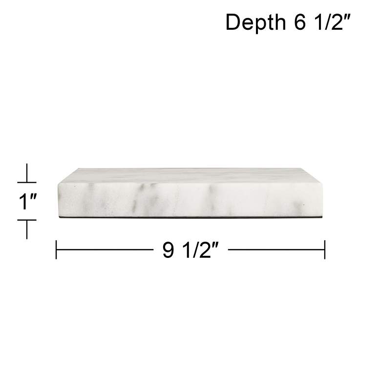 Image 6 White Marble 9 1/2 inch x 6 1/2 inch x 1 inch Rectangular Lamp Riser more views