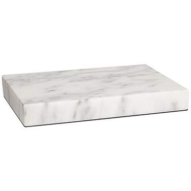 White Marble 9 1/2" x 6 1/2" x 1" Rectangular Lamp Riser