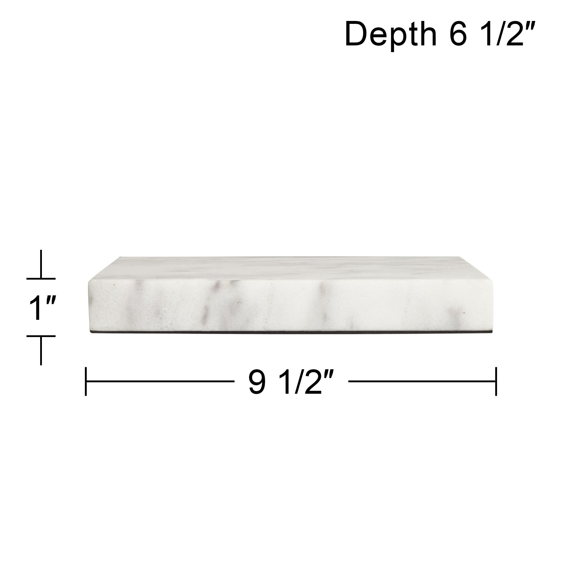 Image 6 White Marble 9 1/2" x 6 1/2" x 1" Rectangular Lamp Riser more views