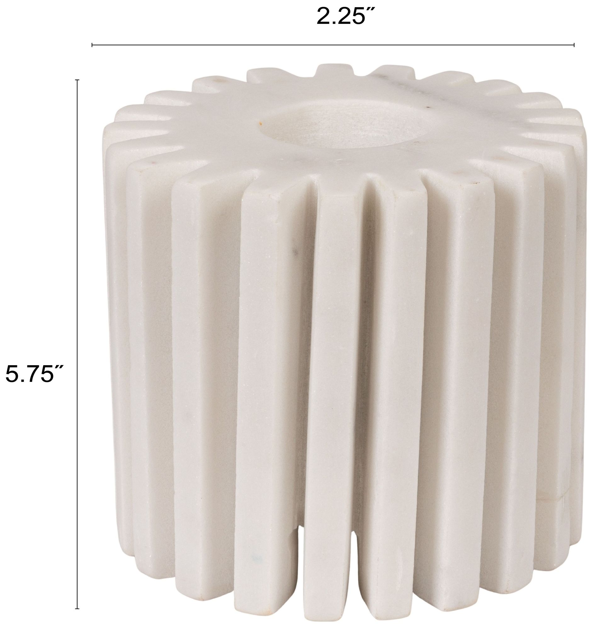 Image 3 White Marble Candleholder, 4.5-Inch Round more views