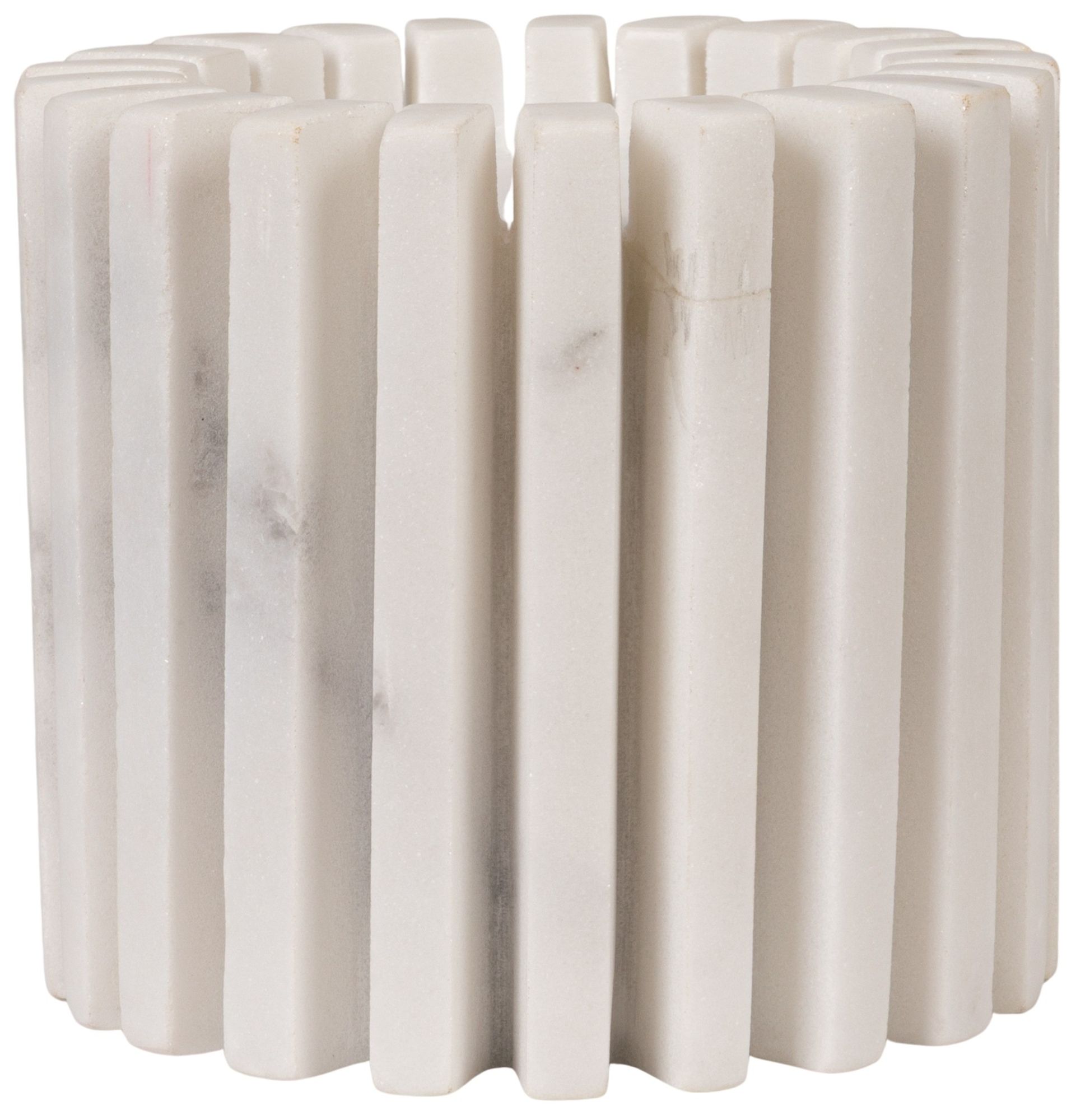 Image 7 White Marble Candleholder, 4.5-Inch Round more views