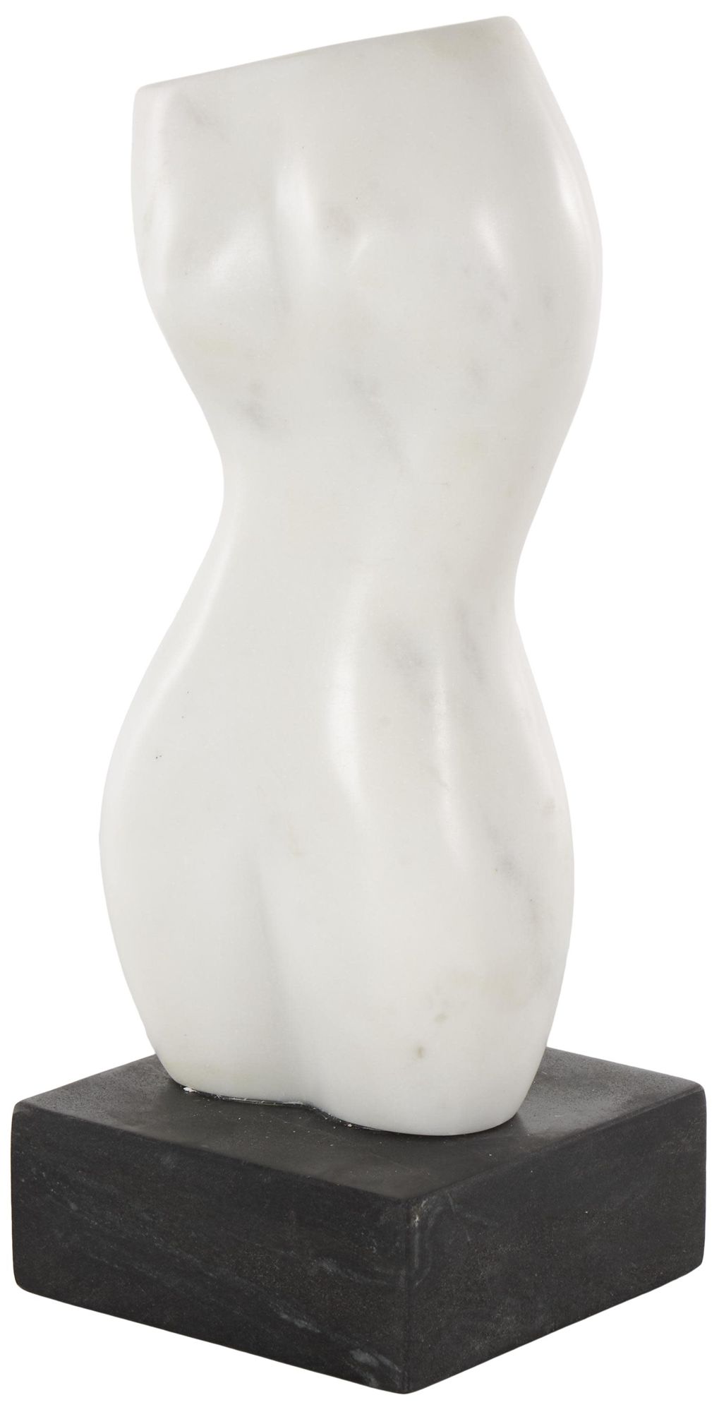 Image 2 White Marble Eclectic Sculpture, 4" x 4" x 11"