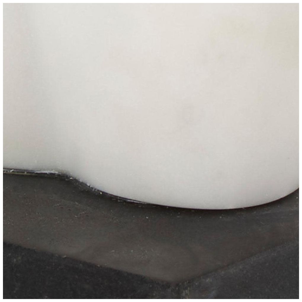 White Marble Eclectic Sculpture, 4" x 4" x 11"