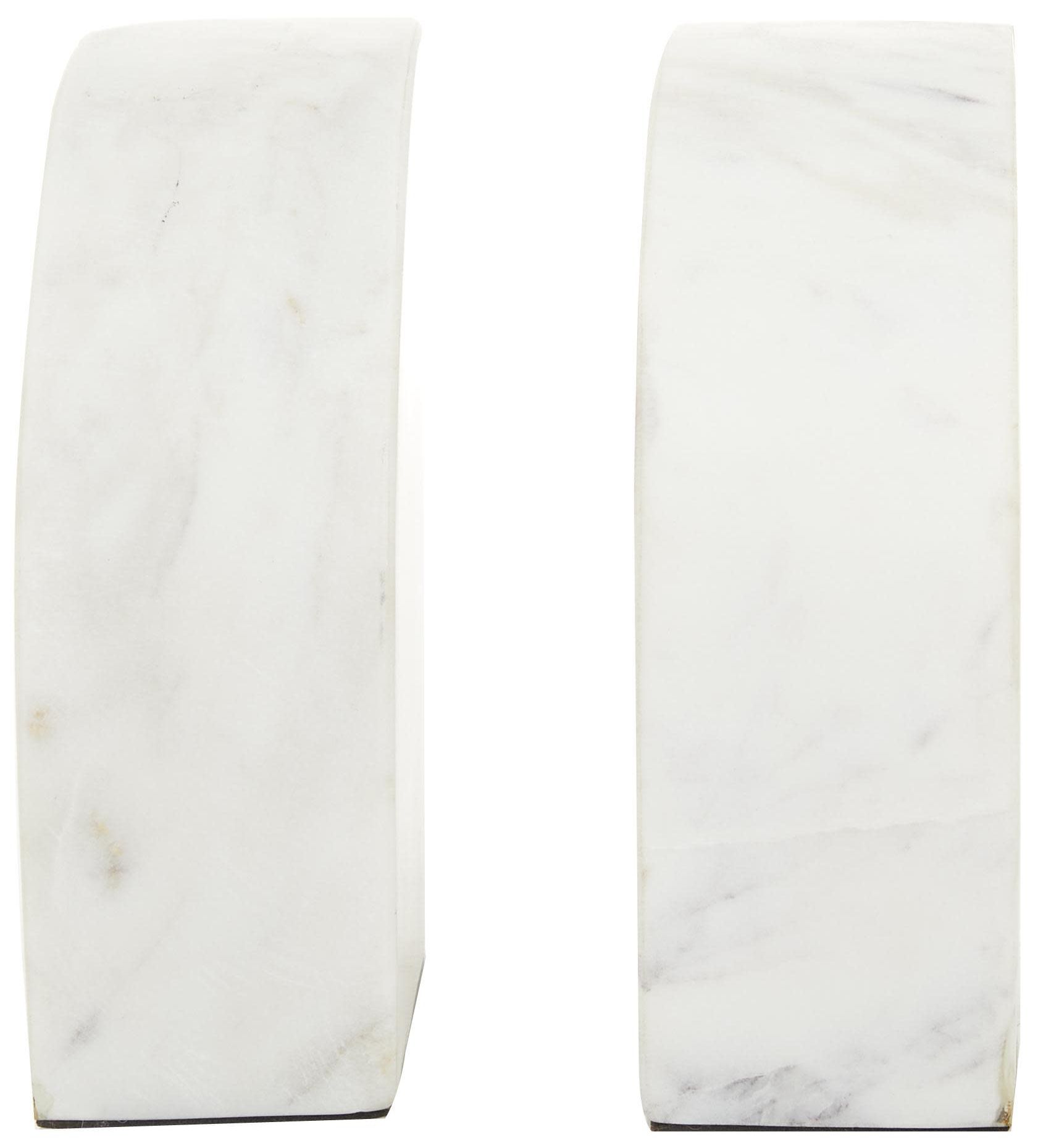 Image 5 White Marble Glam Bookends, S/2 4"W, 6"H more views