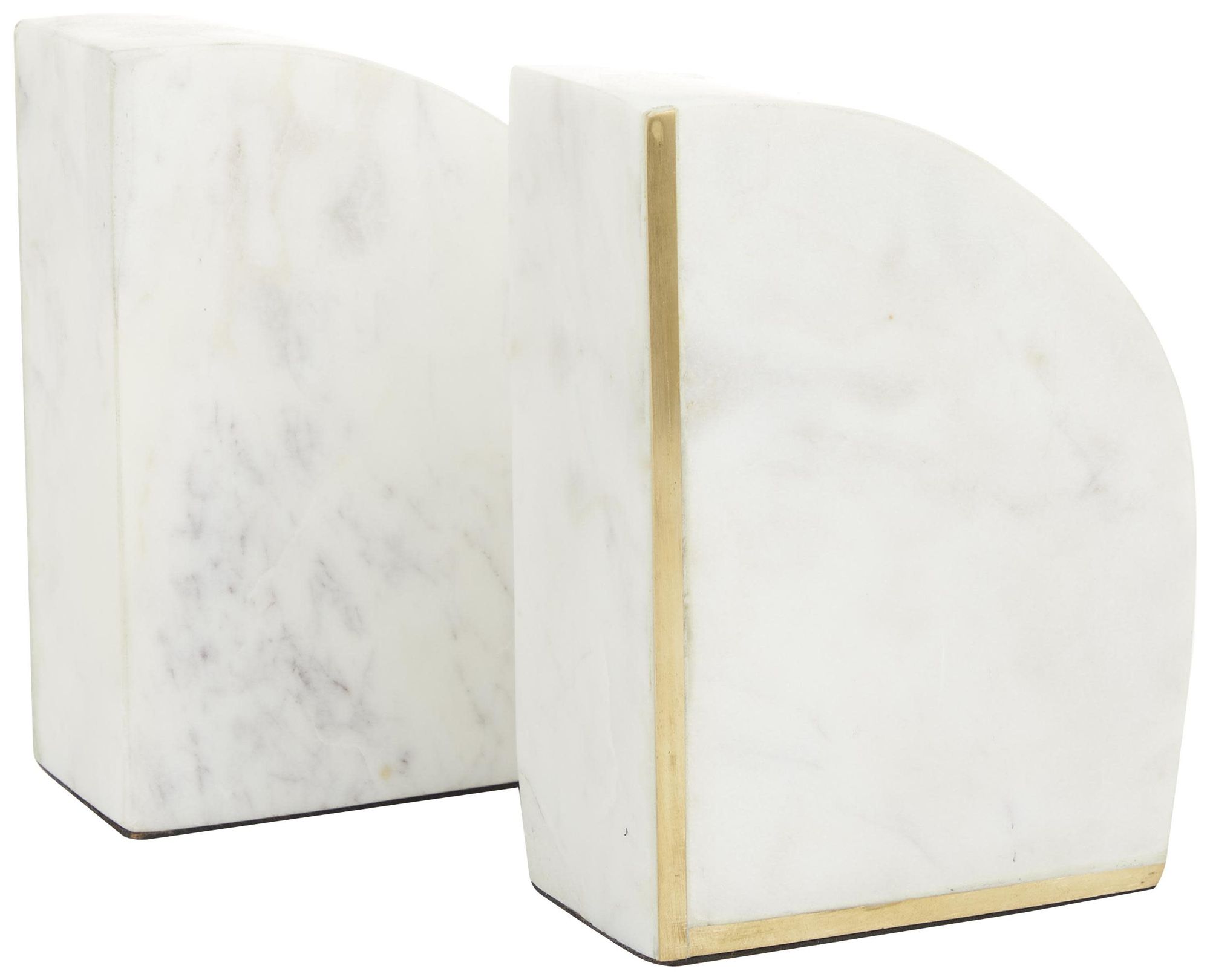 Image 6 White Marble Glam Bookends, S/2 4"W, 6"H more views