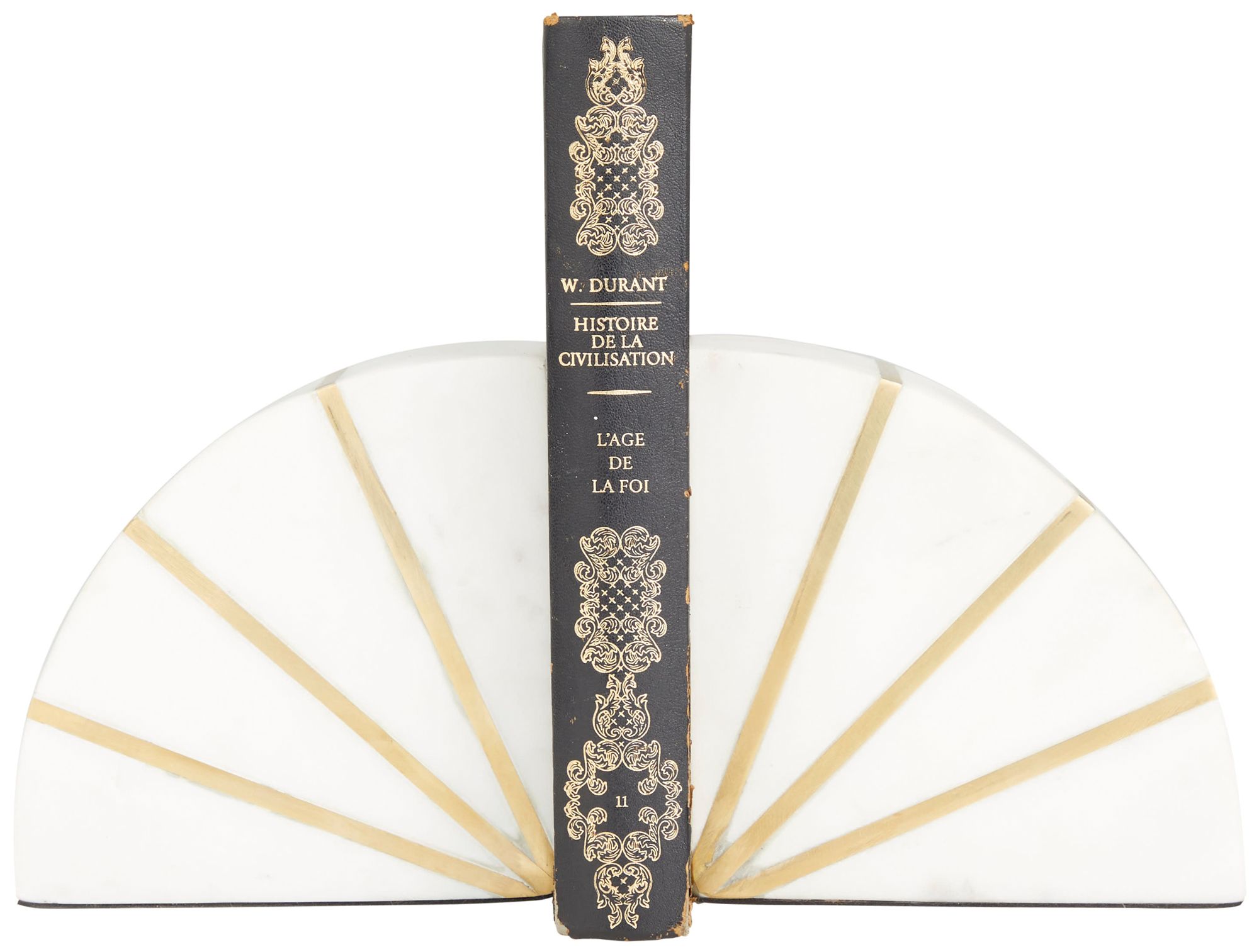 Image 2 White Marble Glam Bookends, S/2 5"W, 5"H