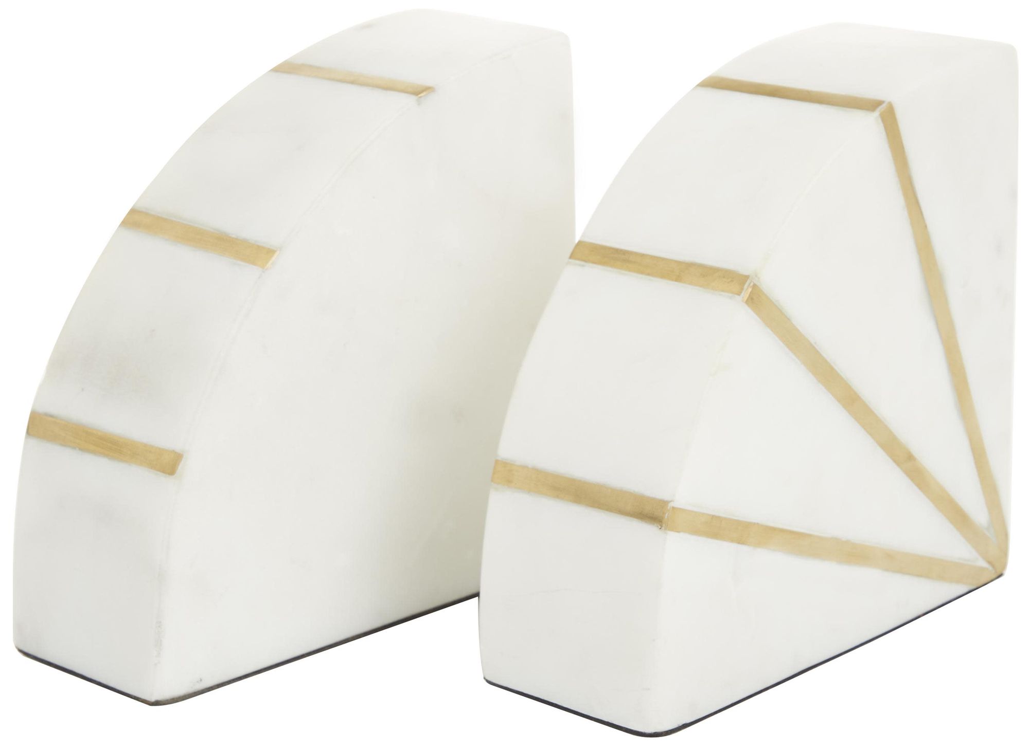 Image 6 White Marble Glam Bookends, S/2 5"W, 5"H more views