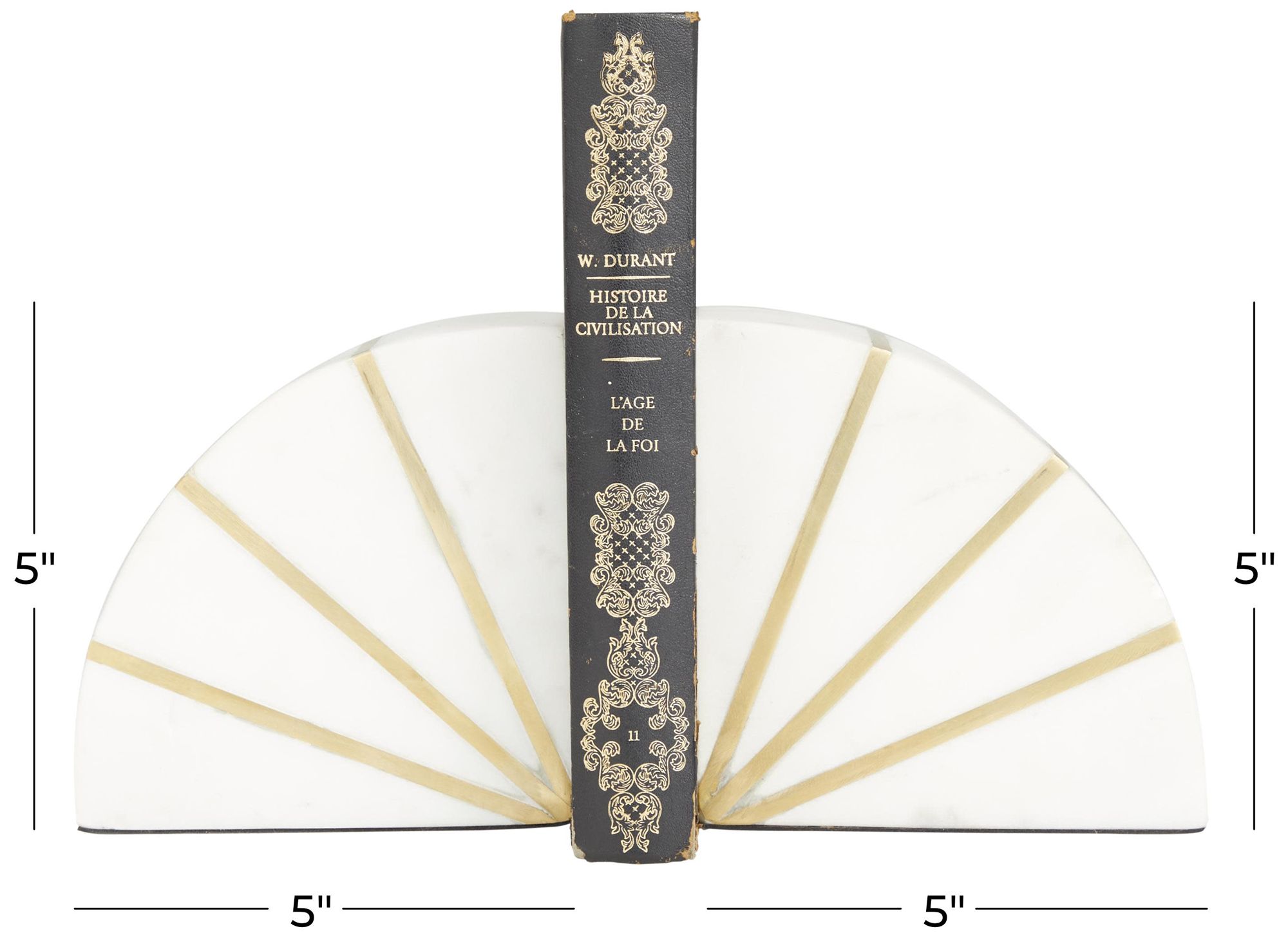 Image 7 White Marble Glam Bookends, S/2 5"W, 5"H more views