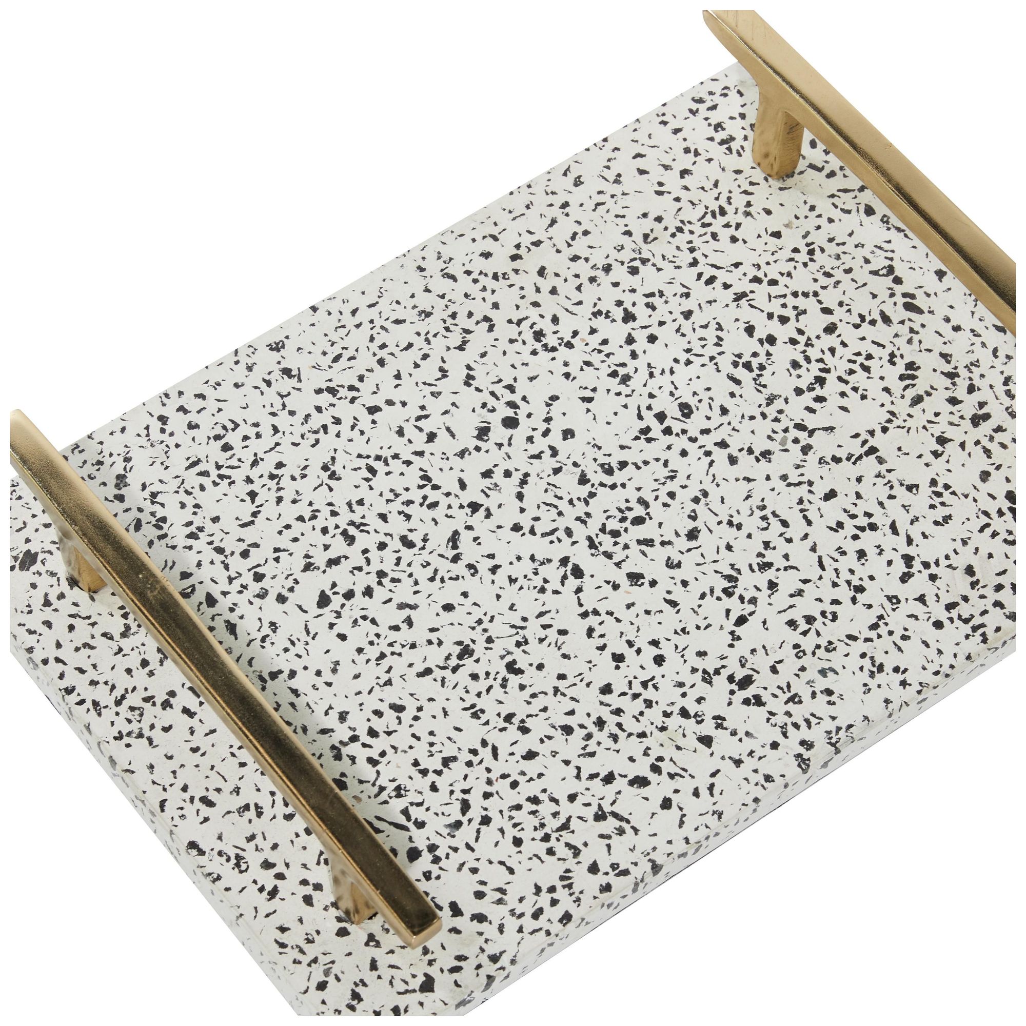 Image 2 White Marble Glam Tray, S/2 16", 13"W more views