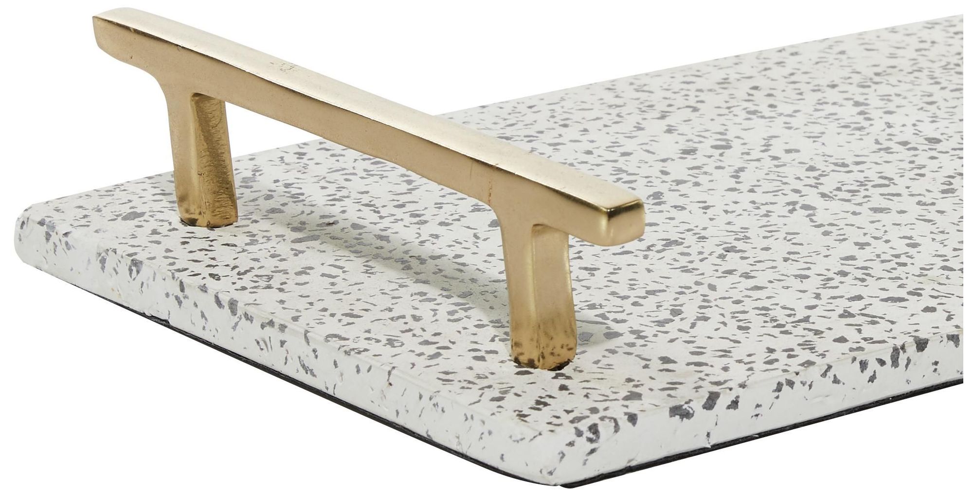 Image 3 White Marble Glam Tray, S/2 16", 13"W more views