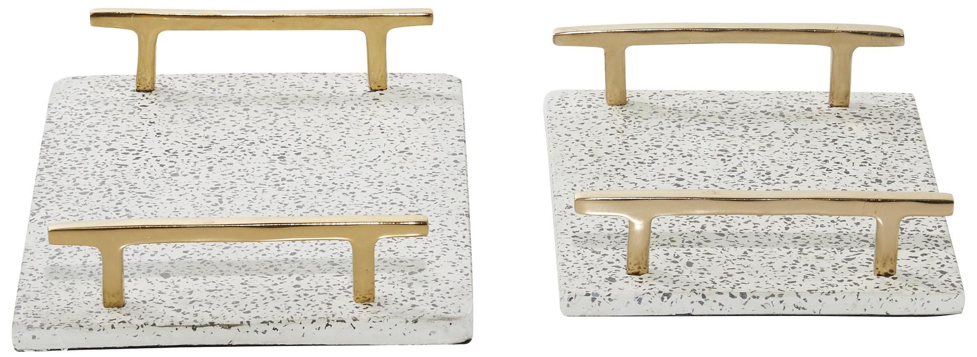 Image 5 White Marble Glam Tray, S/2 16", 13"W more views