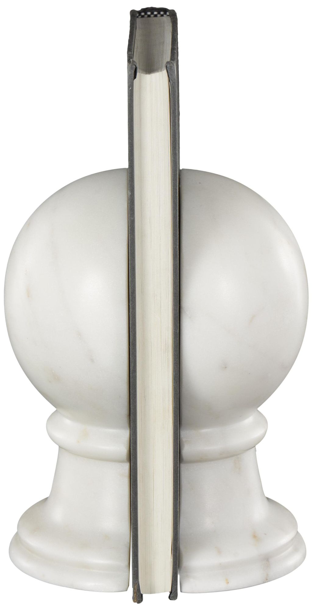 Image 5 White Marble Modern Bookends, S/2 2"W, 7"H more views