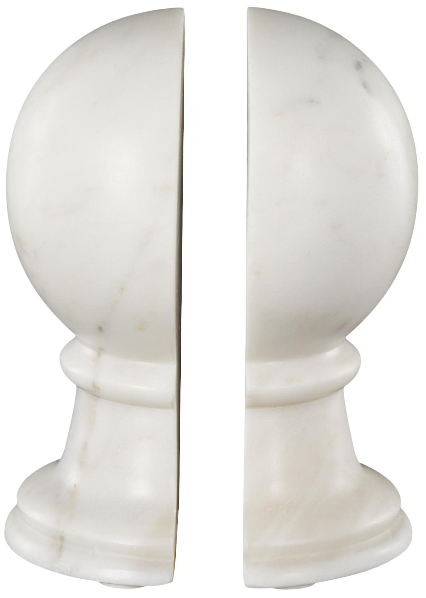 Image 6 White Marble Modern Bookends, S/2 2"W, 7"H more views
