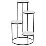 White Marble Modern Plantstand, 17" x 17" x 31"