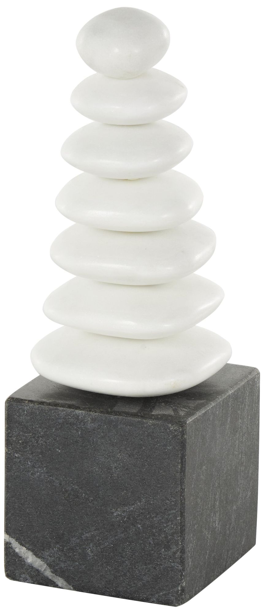 Image 2 White Marble Modern Sculpture, 3" x 3" x 9"