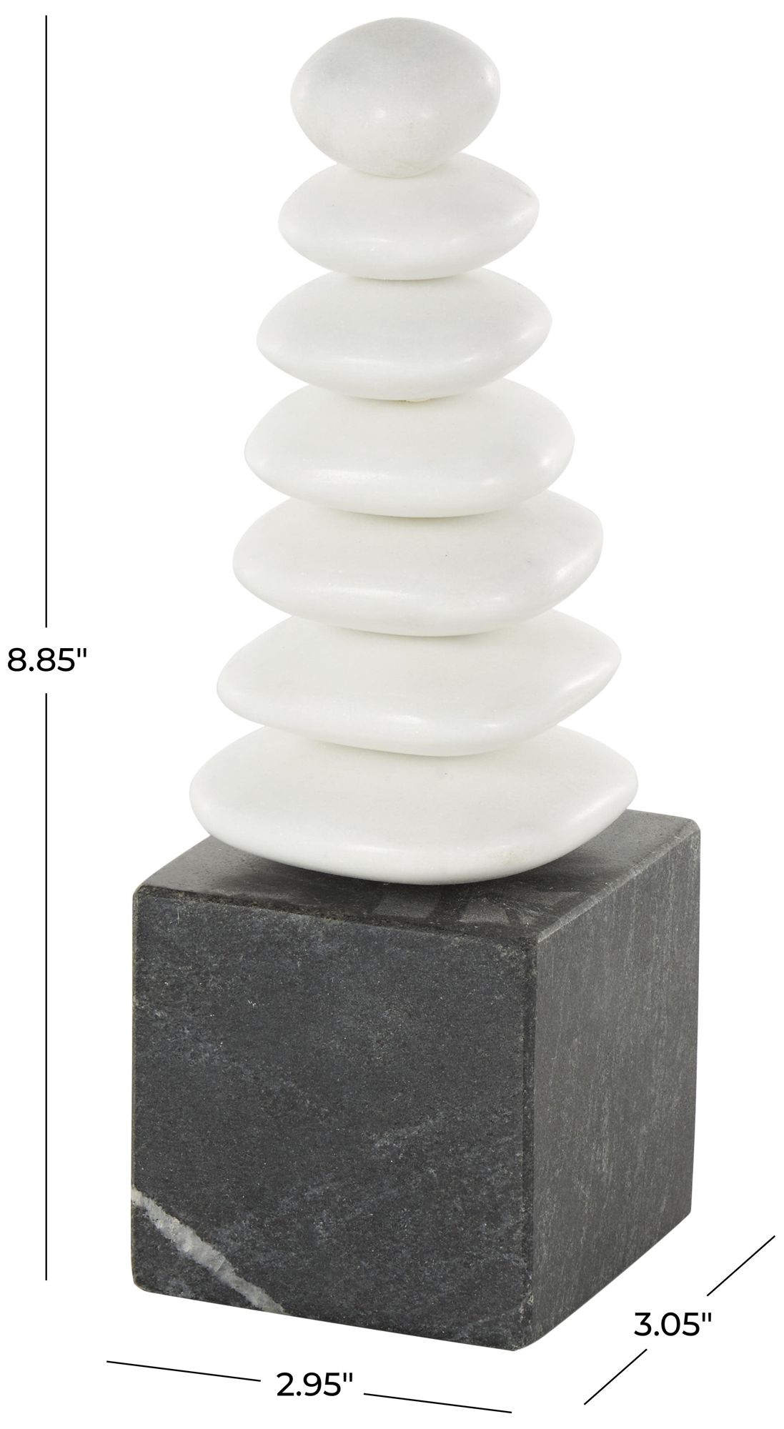 Image 7 White Marble Modern Sculpture, 3" x 3" x 9" more views