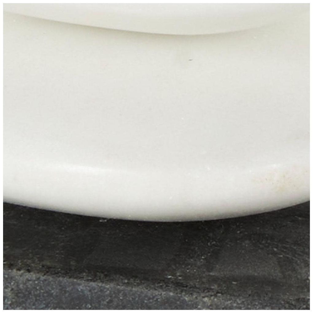 White Marble Modern Sculpture, 3" x 3" x 9"