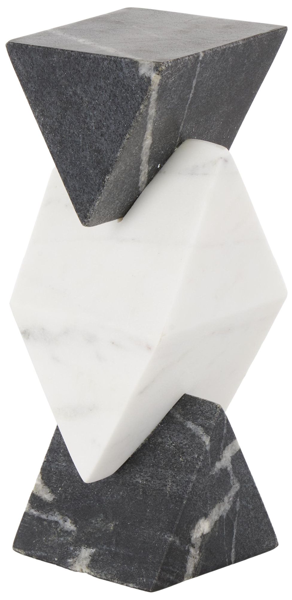 Image 2 White Marble Modern Sculpture, 4" x 4" x 10"