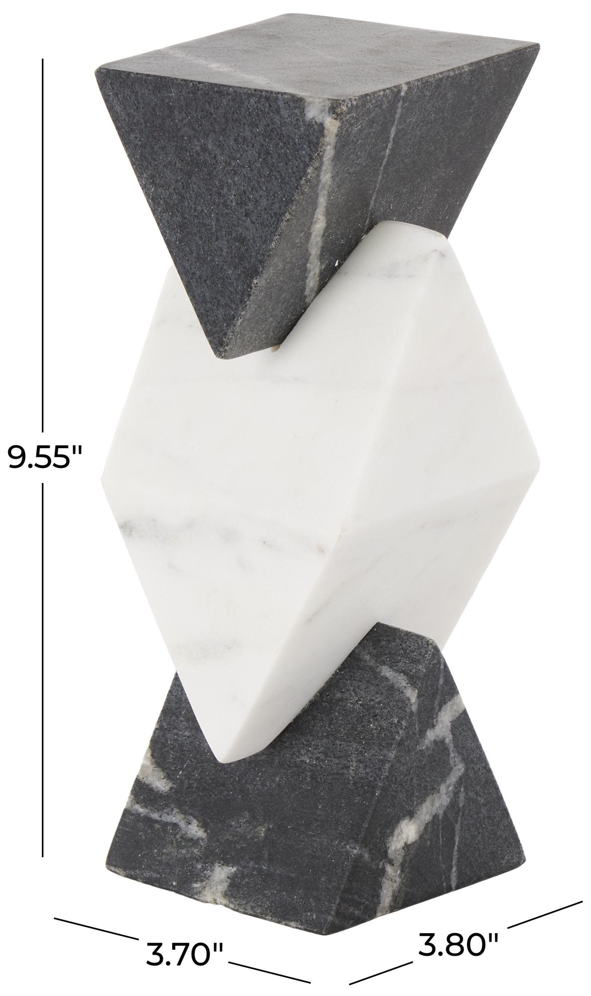 Image 7 White Marble Modern Sculpture, 4" x 4" x 10" more views