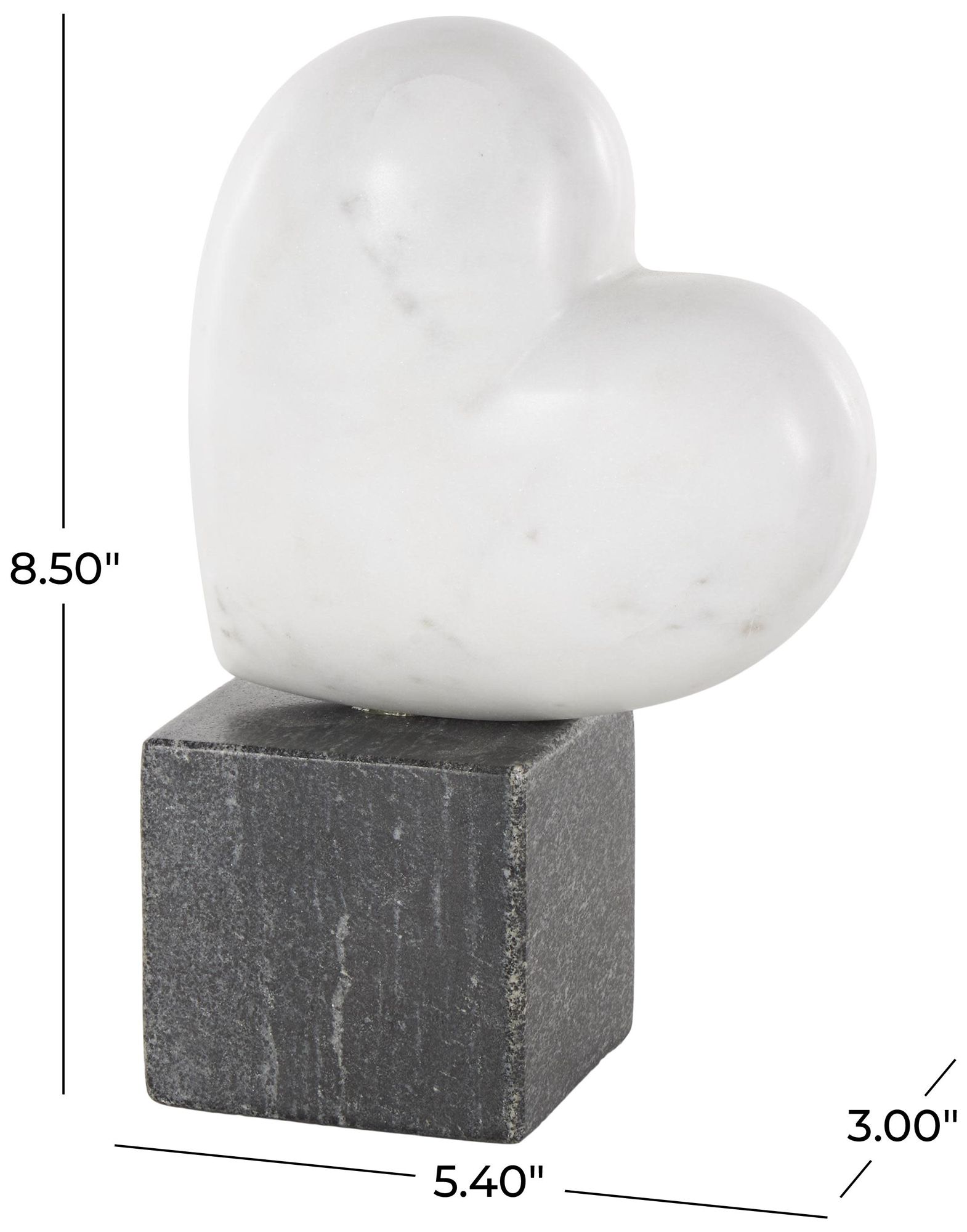 Image 7 White Marble Modern Sculpture, 5" x 3" x 9" more views