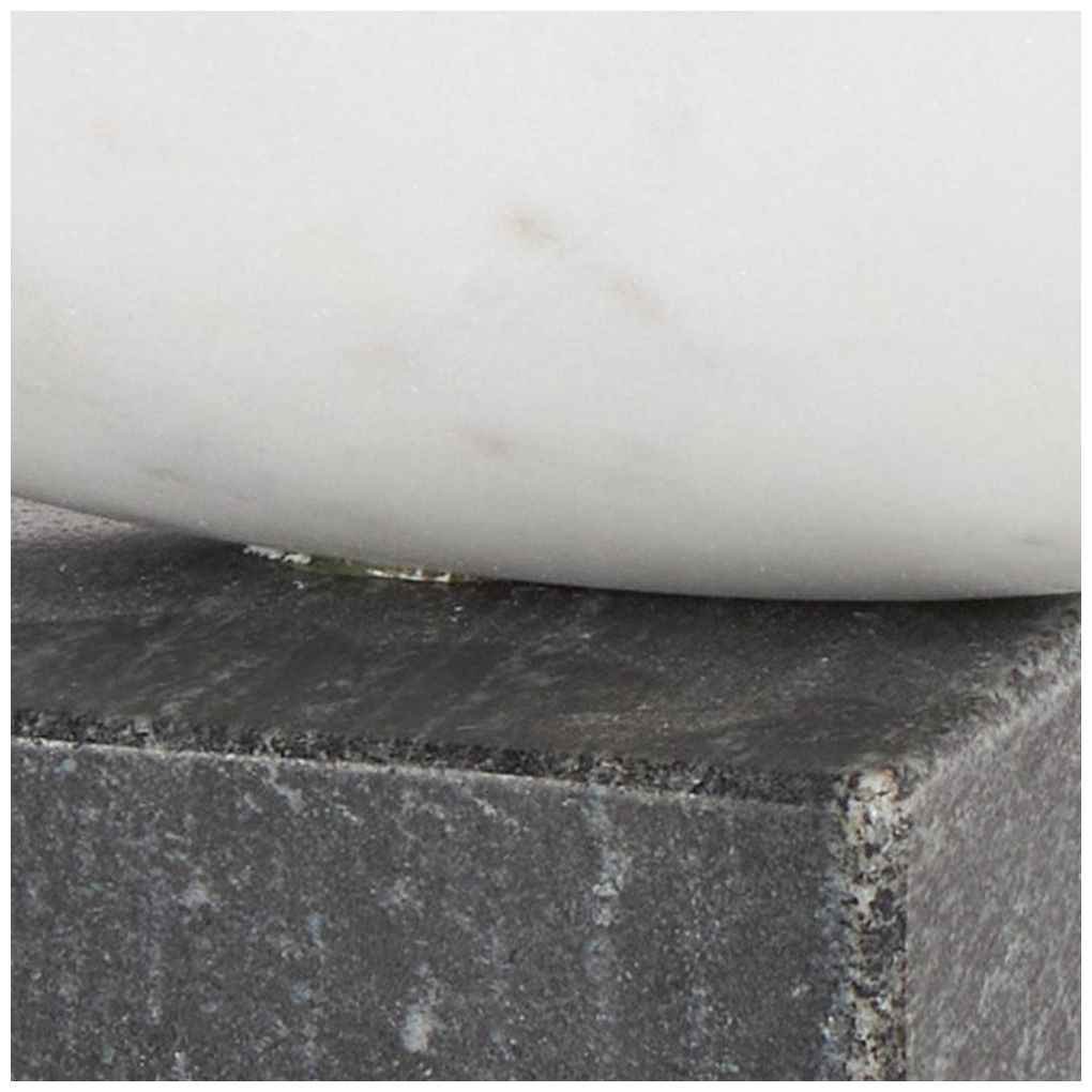 White Marble Modern Sculpture, 5" x 3" x 9"