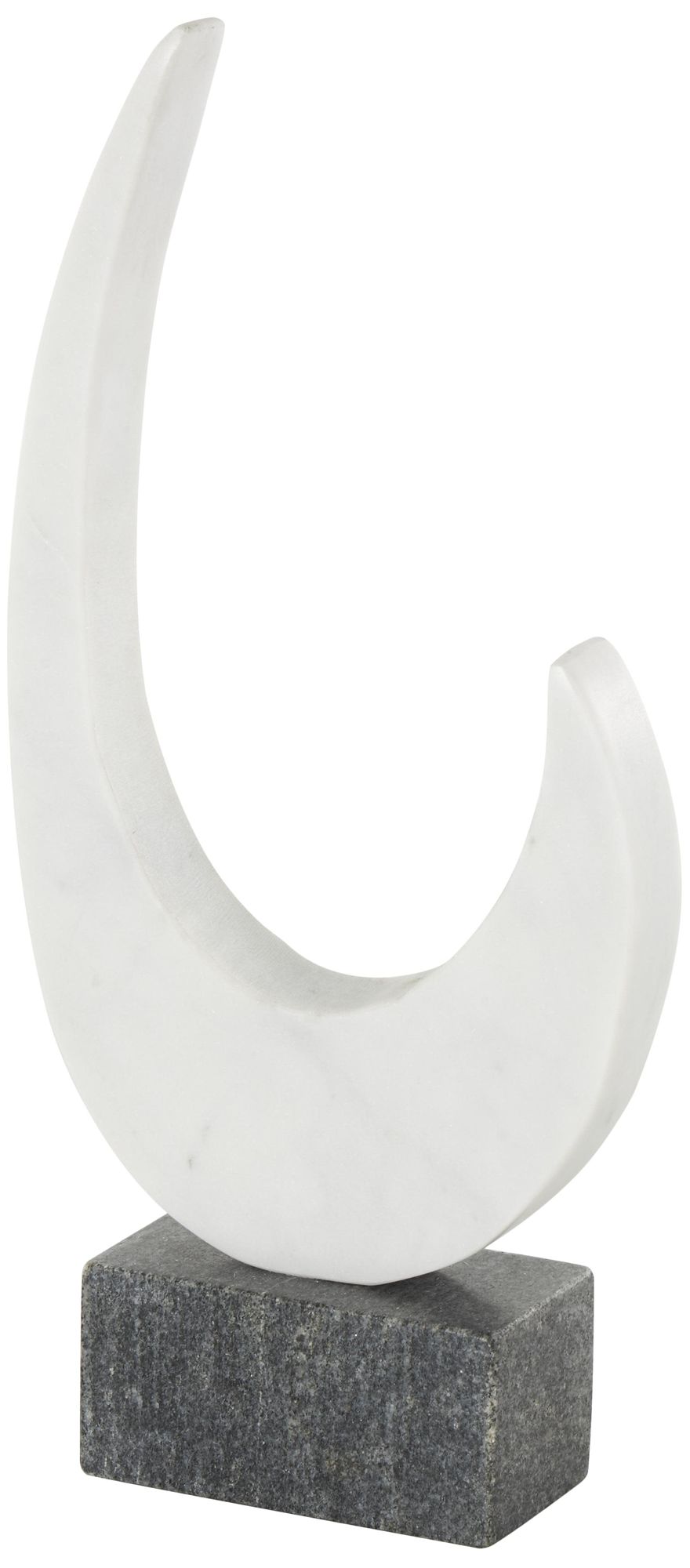 Image 2 White Marble Modern Sculpture, 6" x 2" x 13"