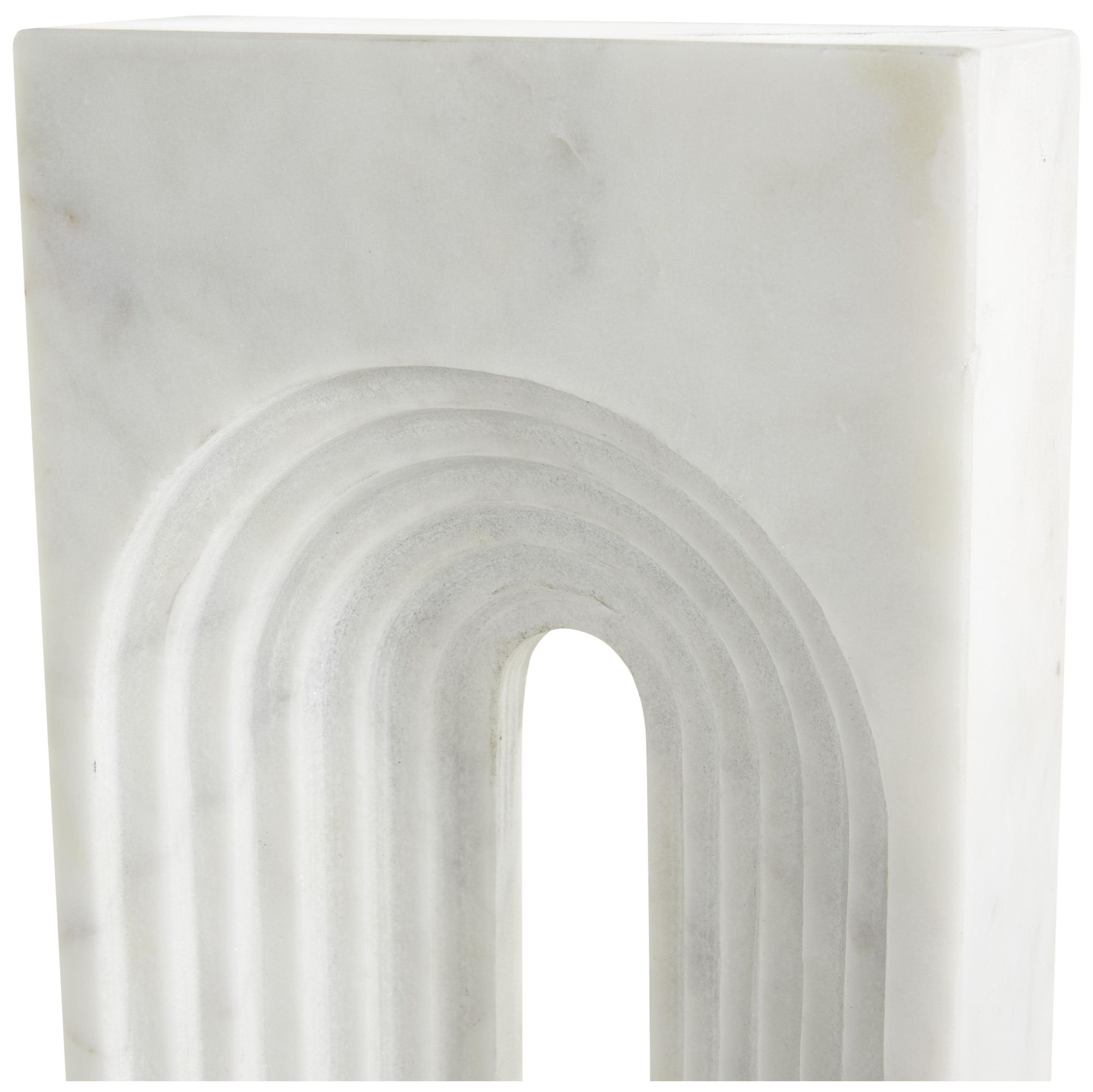 Image 3 White Marble Modern Sculpture, 7" x 2" x 11" more views