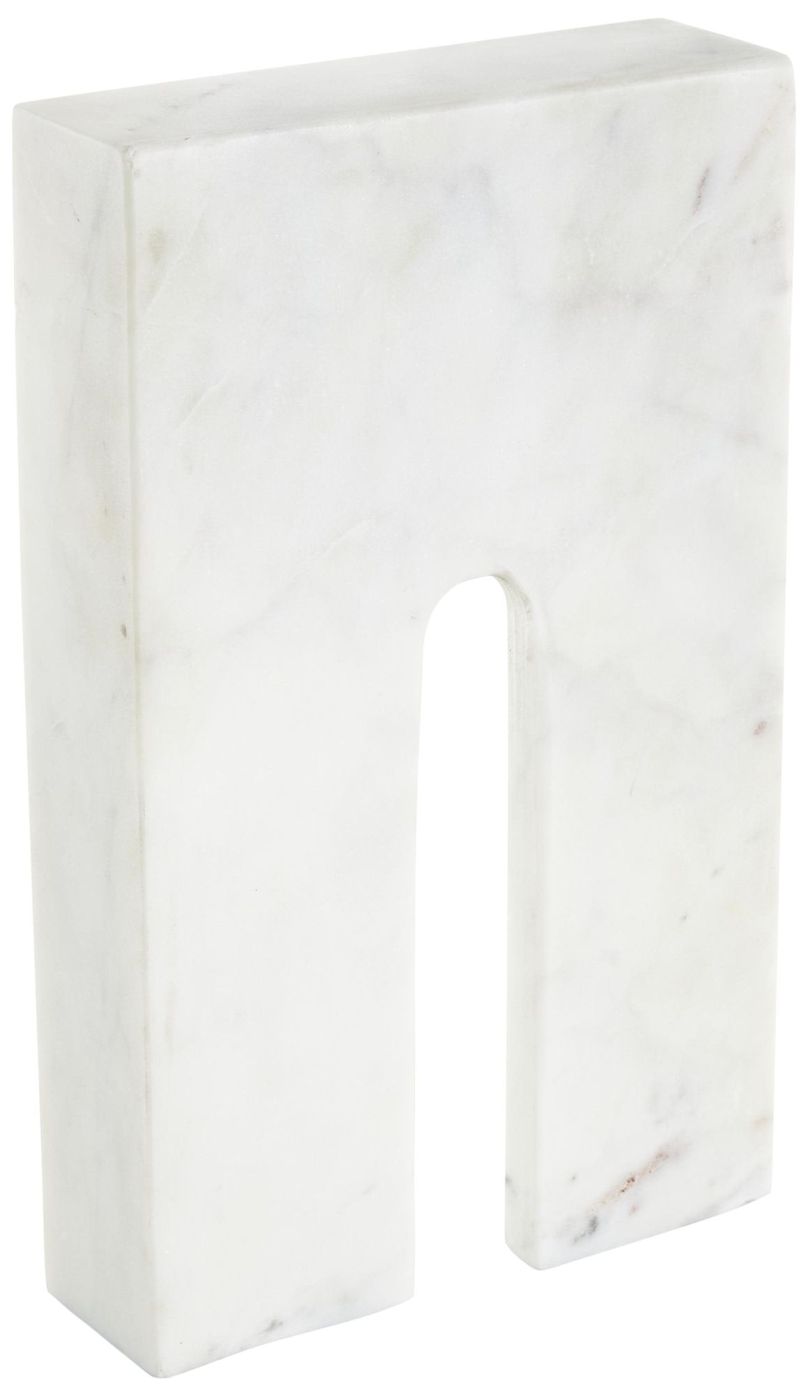 Image 5 White Marble Modern Sculpture, 7" x 2" x 11" more views