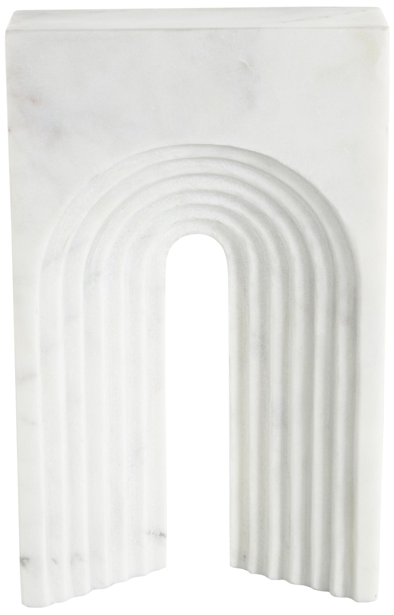 Image 6 White Marble Modern Sculpture, 7" x 2" x 11" more views