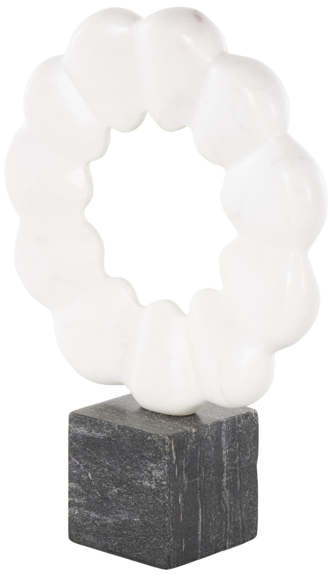Image 2 White Marble Modern Sculpture, 9" x 3" x 12"