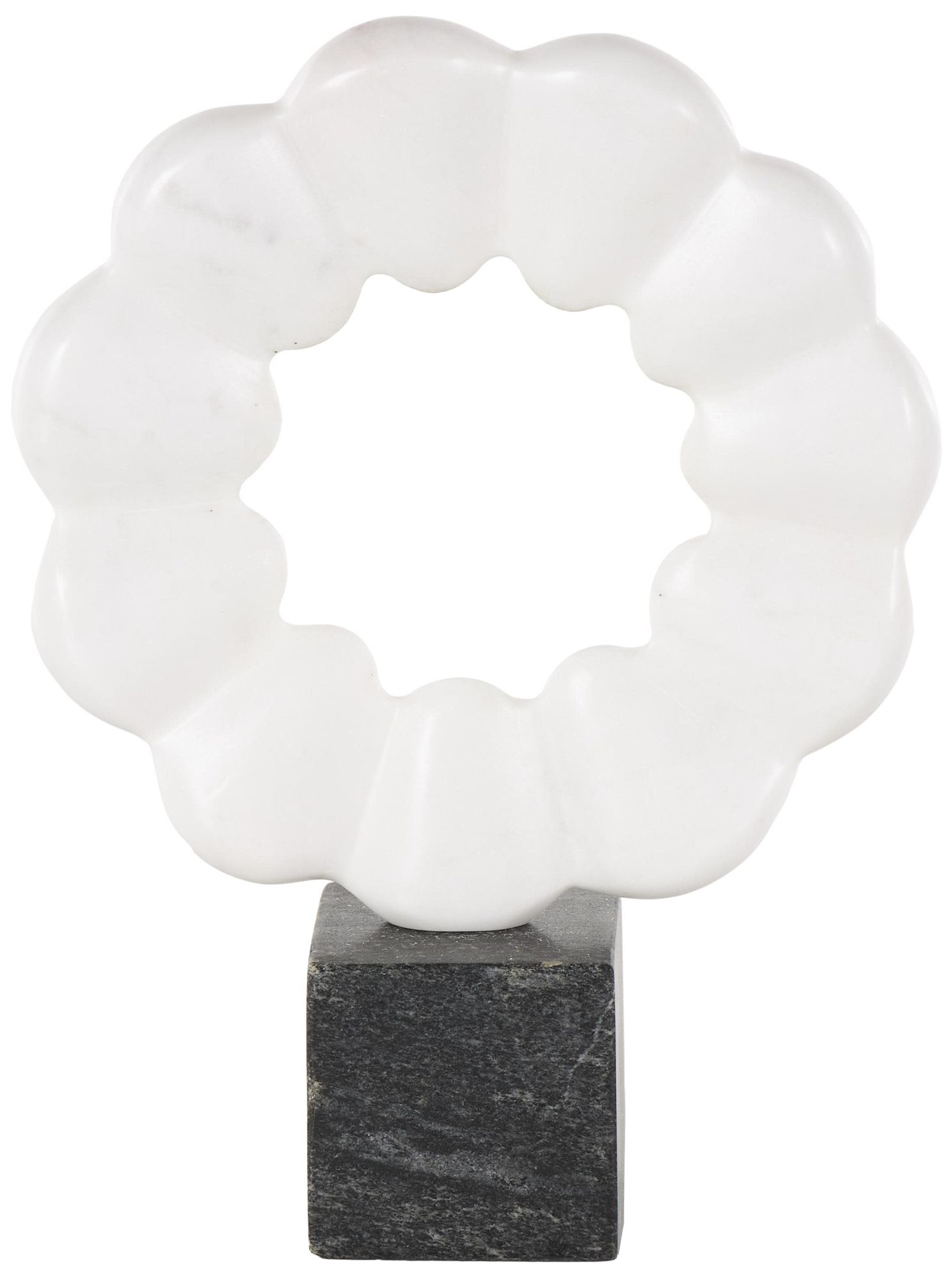 Image 5 White Marble Modern Sculpture, 9" x 3" x 12" more views